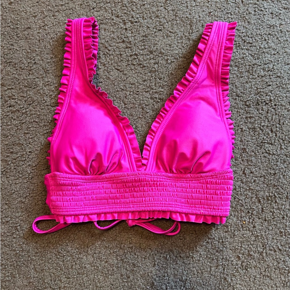 Wild Fable Hot Pink Ruffled Bikini Top